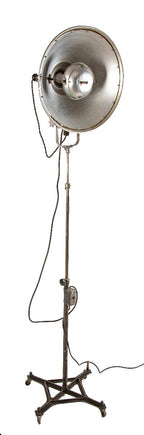 one of two nearly identical oversized vintage american industrial "modeling-lites" fabricated by the photogenic machine company
