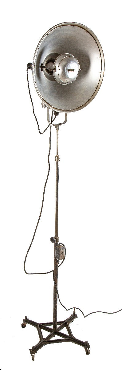one of two nearly identical oversized vintage american industrial "modeling-lites" fabricated by the photogenic machine company