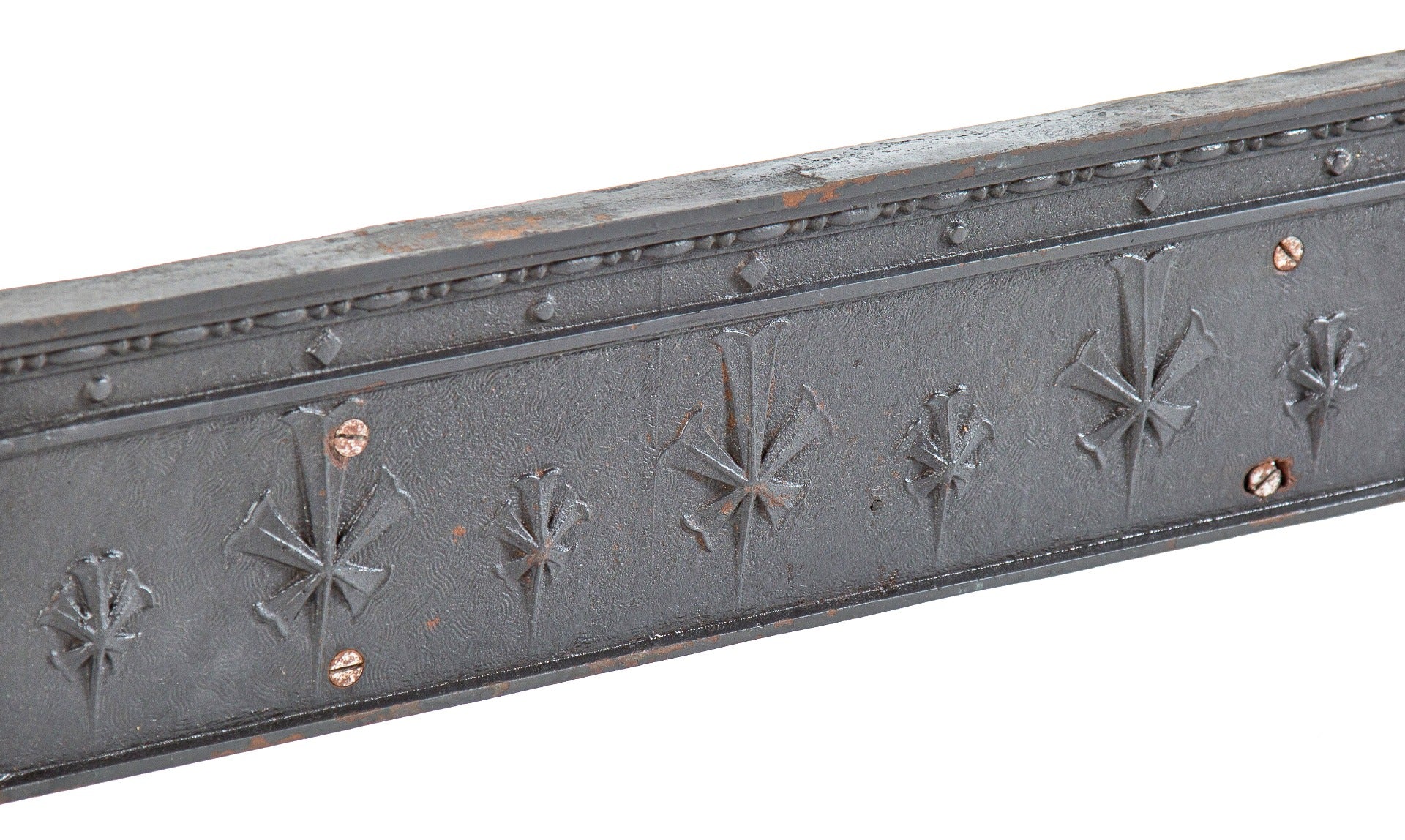 rare 19th century authentic salvaged chicago reliance building ornamental cast iron interior elevator header with bower-barff finish