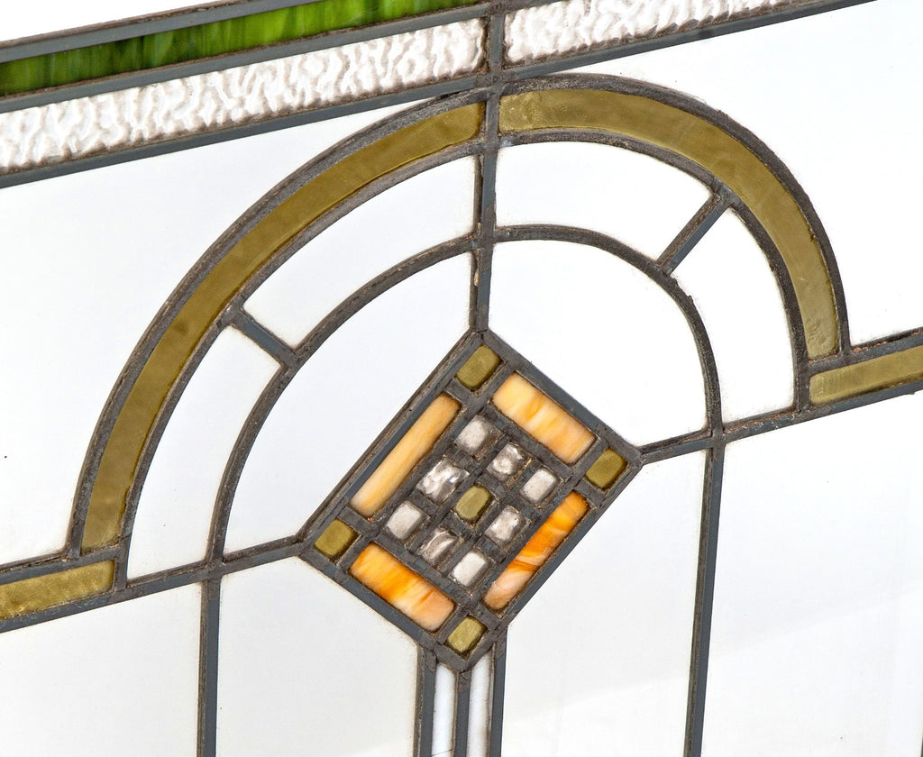 two matching original early 20th century highly sought after bungalow leaded art glass salvaged chicago windows