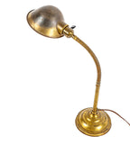 all original early 20th century antique american industrial faries gooseneck table or desk lamp with matching parabolic shade