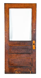 highly sought after original late 19th or early 20th century salvaged chicago oak wood door with beveled edge glass pane