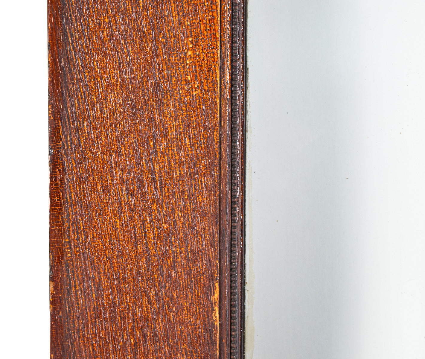 highly sought after original late 19th or early 20th century salvaged chicago oak wood door with beveled edge glass pane