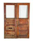 pair of highly sought after original 19th century salvaged chicago residential double entrance door set with beveled glass