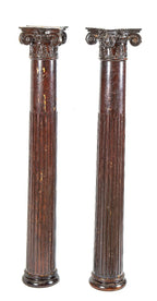 matching set of original 19th century antique american salvaged chicago oak wood room divider columns