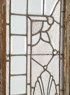 impressive 19th century american salvaged chicago 1880s residential leaded glass sidelight with faceted jewels and bevels