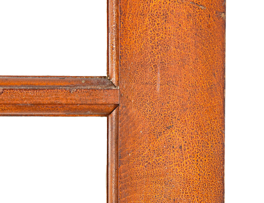 single early 20th century salvaged chicago french door with original glass panes and alligatored patina
