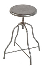 early 20th century fully adjustable antique american robust heavy gauge steel medical stool with adjustable seat