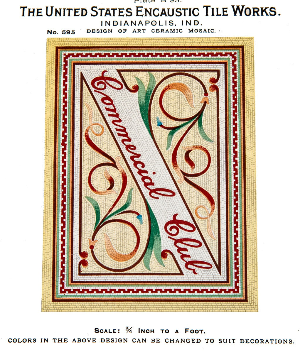 rare early 20th century original and intact united stated encaustic tile company floor catalog with several richly colored plates