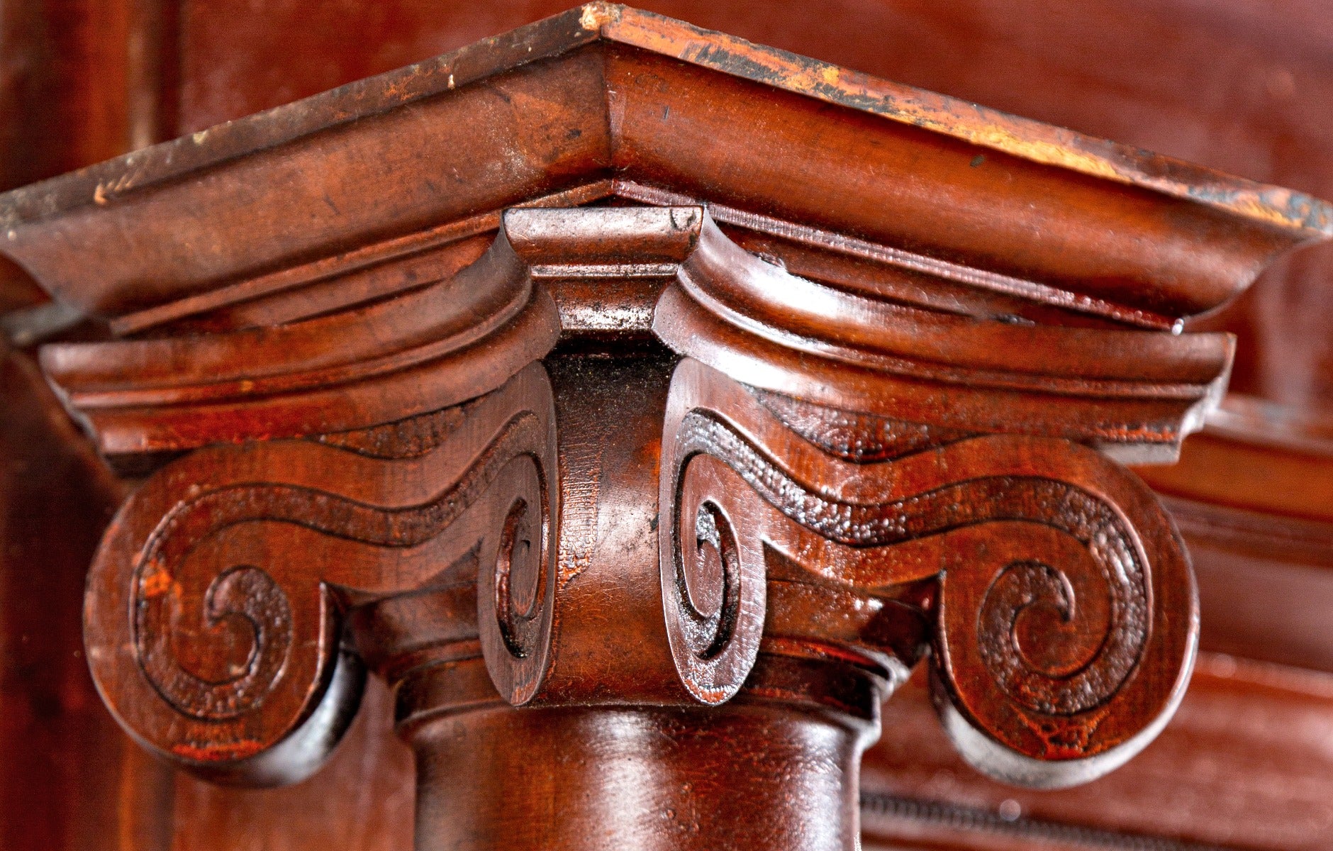 gargantuan early 20th century salvaged st. louis lasar mansion solid hand-carved birch wood fireplace mantel with original finish