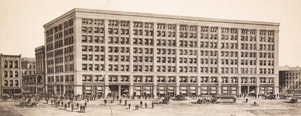 original oversized lithographic print of leiter ii building that originally hung in jenney and mundie's architectural office