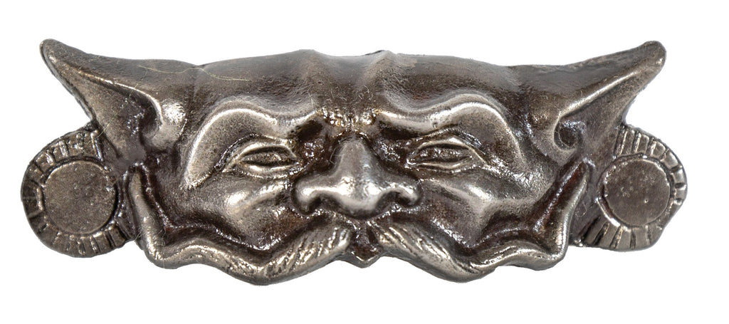 matching set of exceptionally rare late 19th century antique american ornamental cast iron figural barbershop drawer pulls