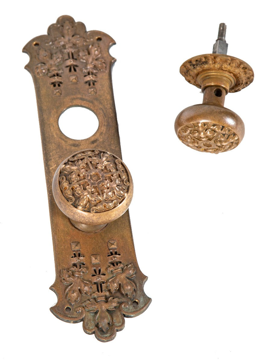 hard to find original late 19th or early 20th century complete norwalk entrance door cast bronze entrance door set