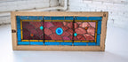 richly colored original salvaged chicago 1880s mcculley and miles stained glass transom window with faceted jewels