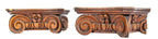 two matching original interior residential salvaged chicago hand-carved solid oak wood ionic capitals