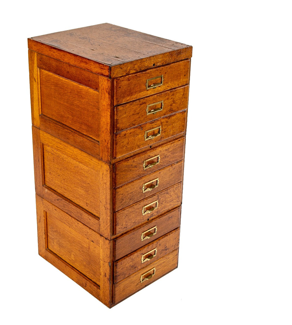 hard to find original early 20th century antique american varnished oak wood three-unit stackable globe-wernicke shelving unit