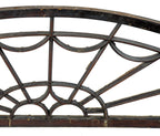 massive all original 19th century georgian style darkly stained arch top fan transom window frame comprised entirely of wood