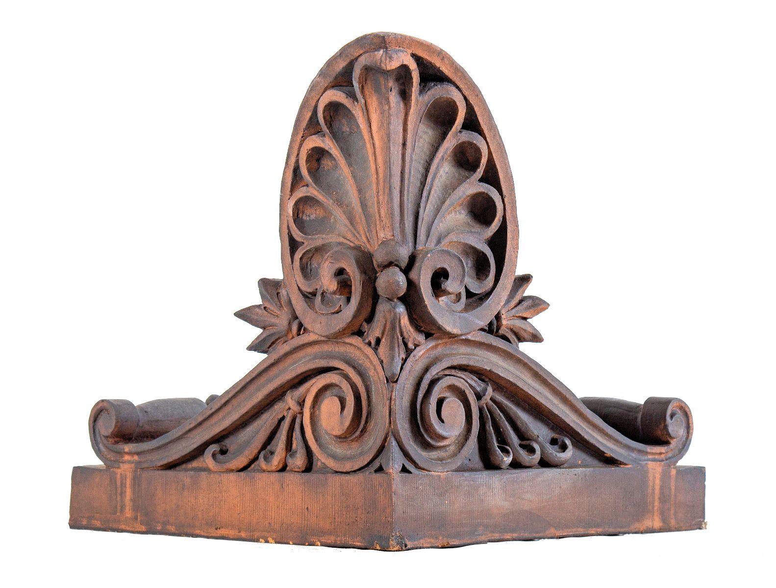 louis lehle-designed 1899 orange-colored slip glazed chicago brand brewery building terr cotta roofline ornament