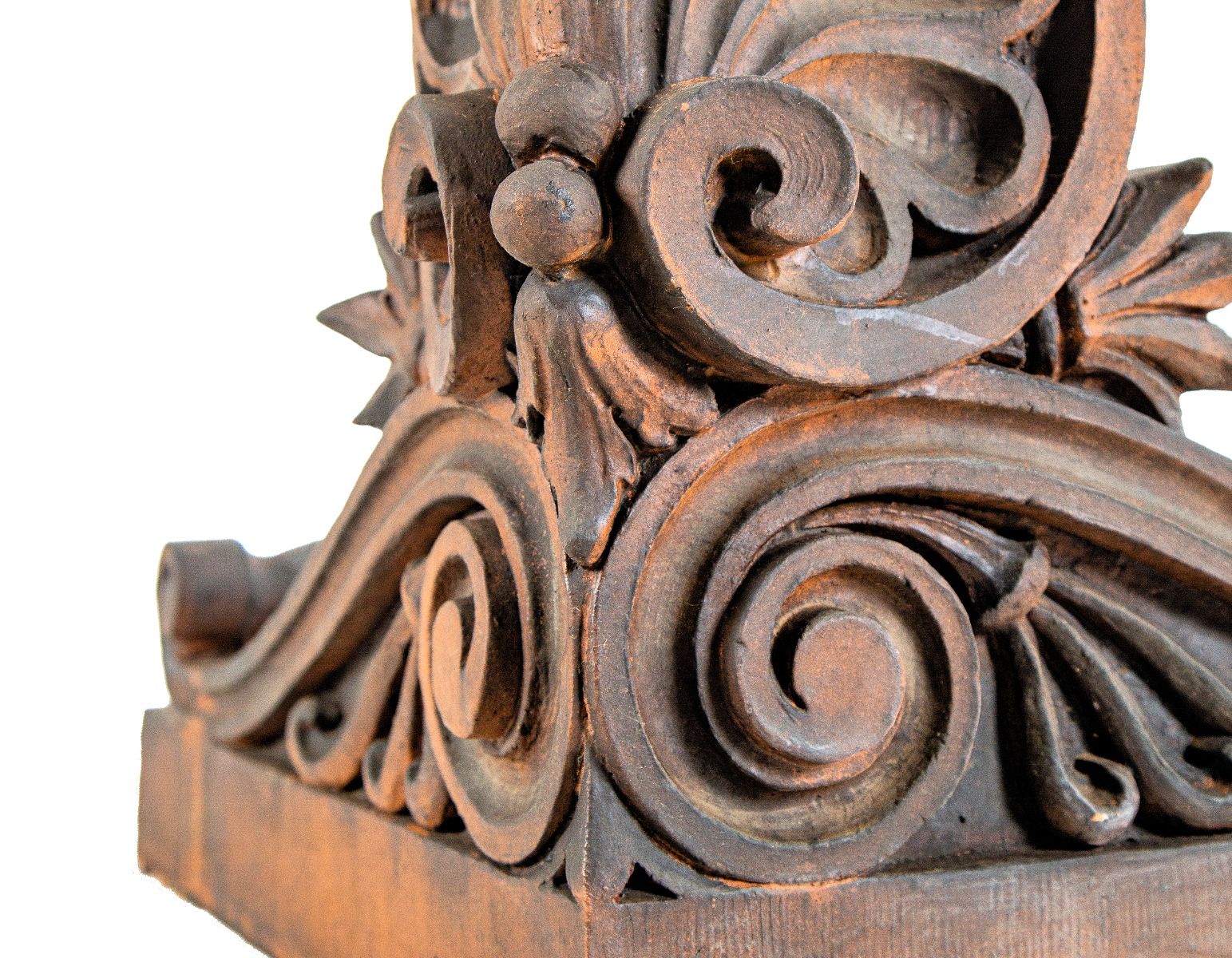 louis lehle-designed 1899 orange-colored slip glazed chicago brand brewery building terr cotta roofline ornament