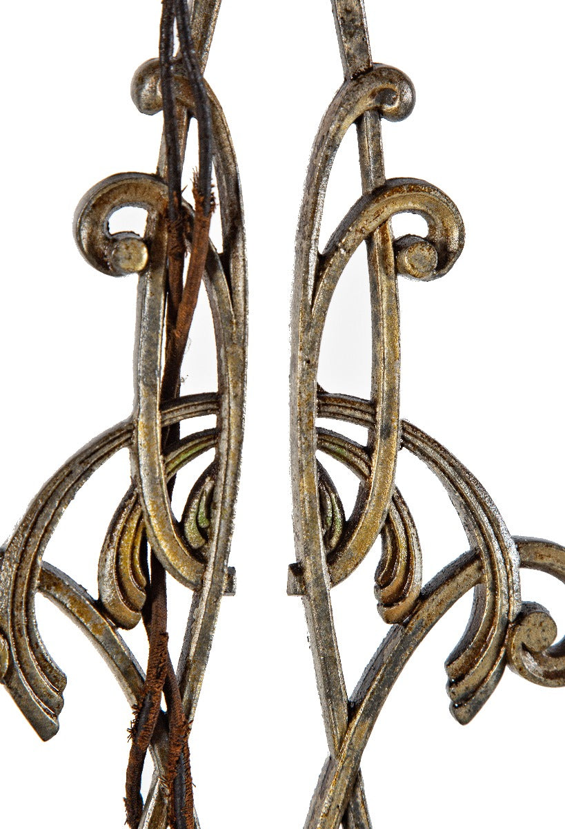 visually striking antique american salvaged chicago art deco five-light barebulb chandelier or ceiling light with original canopy