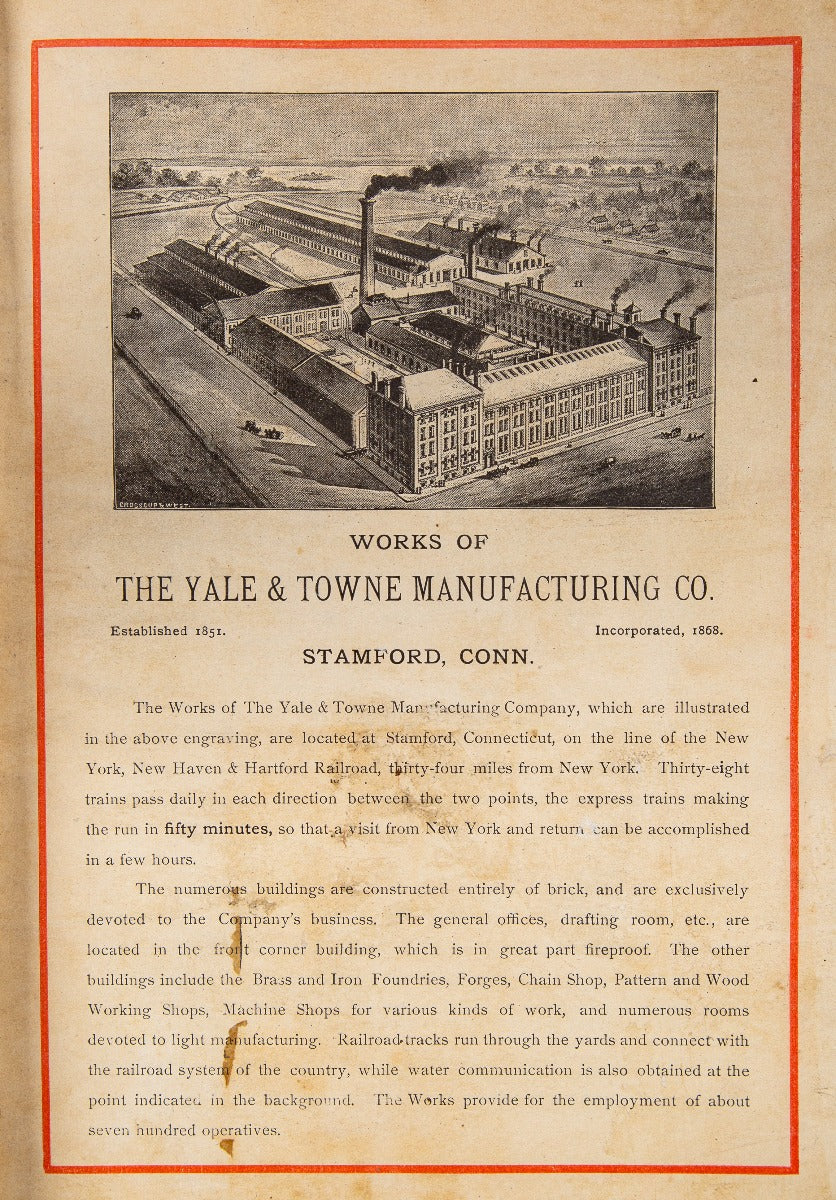 exceedingly rare all original and well-maintained 1884 yale and towne hardware catalog with chromolithograph plates