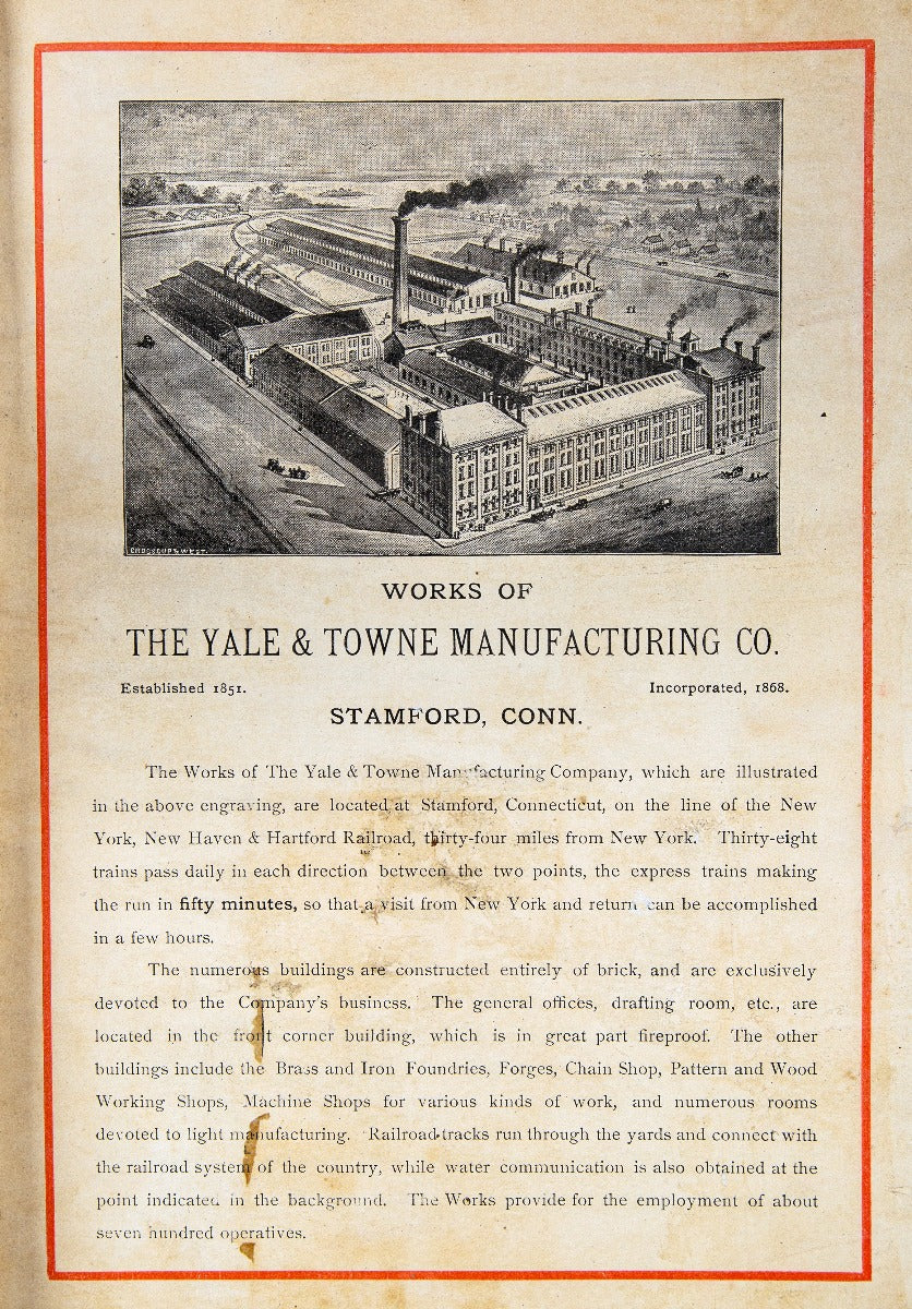 exceedingly rare all original and well-maintained 1884 yale and towne hardware catalog with chromolithograph plates