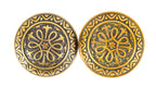 matching set of original hard to find 1880s antique american heavy ornamental cast brass yale and towne doorknobs
