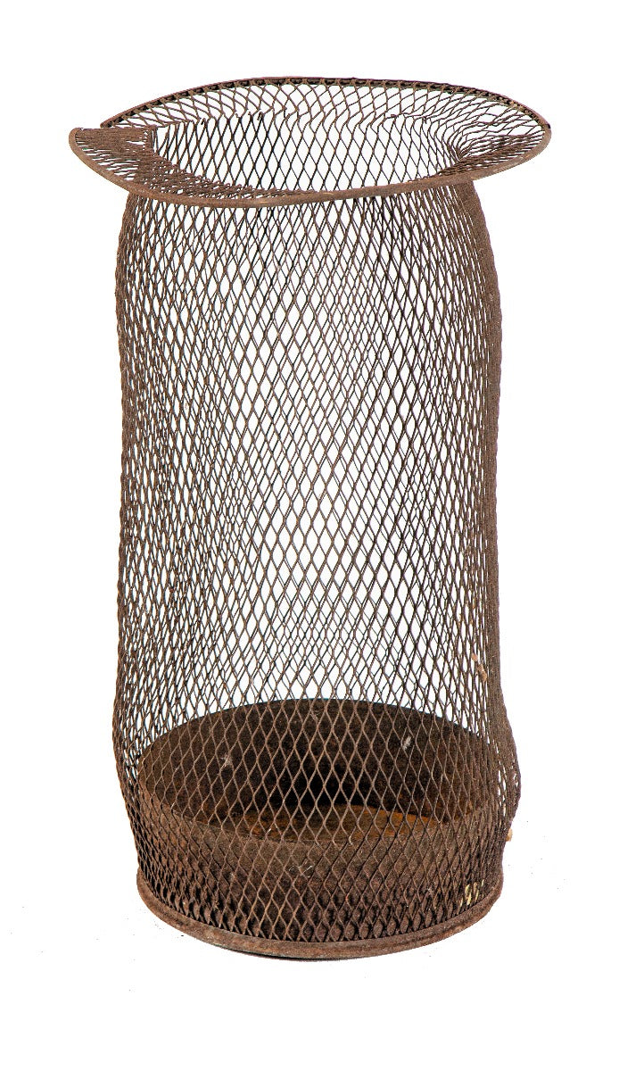 seldom found oversized early 20th century antique american industrial expanded metal chicago office waste basket