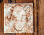original 19th century antique american boar and wolf figural fireplace tile set with lightly mottled finish