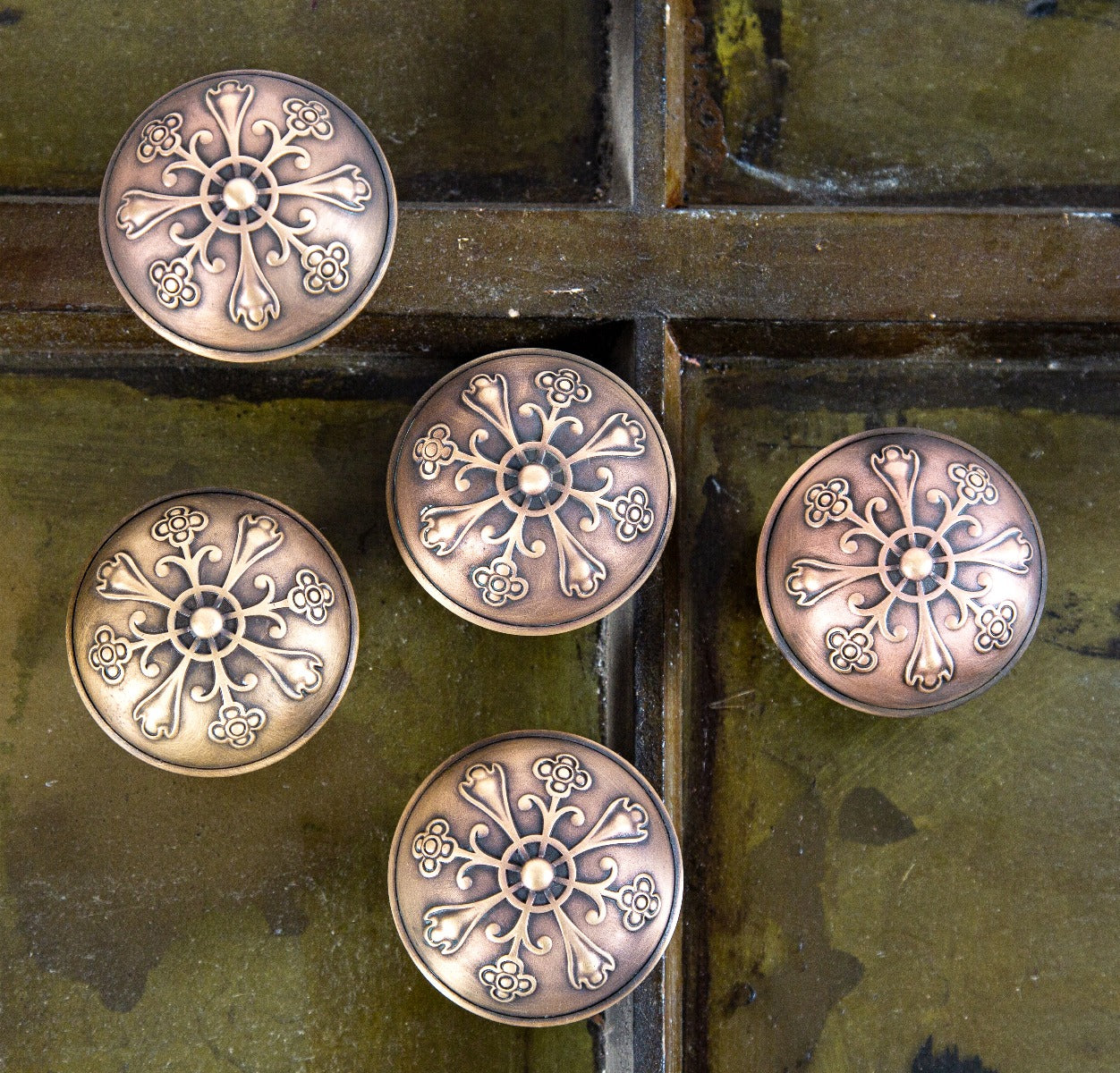 five matching early 20th century antique american ornamental wrought bronze chicago antique doorknobs