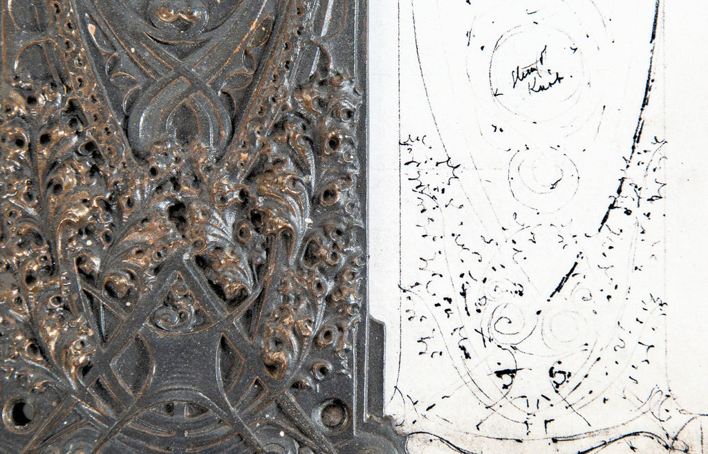 museum quality 1896 original louis h. sullivan-designed guaranty building office door hardware with intact bower-barff finish