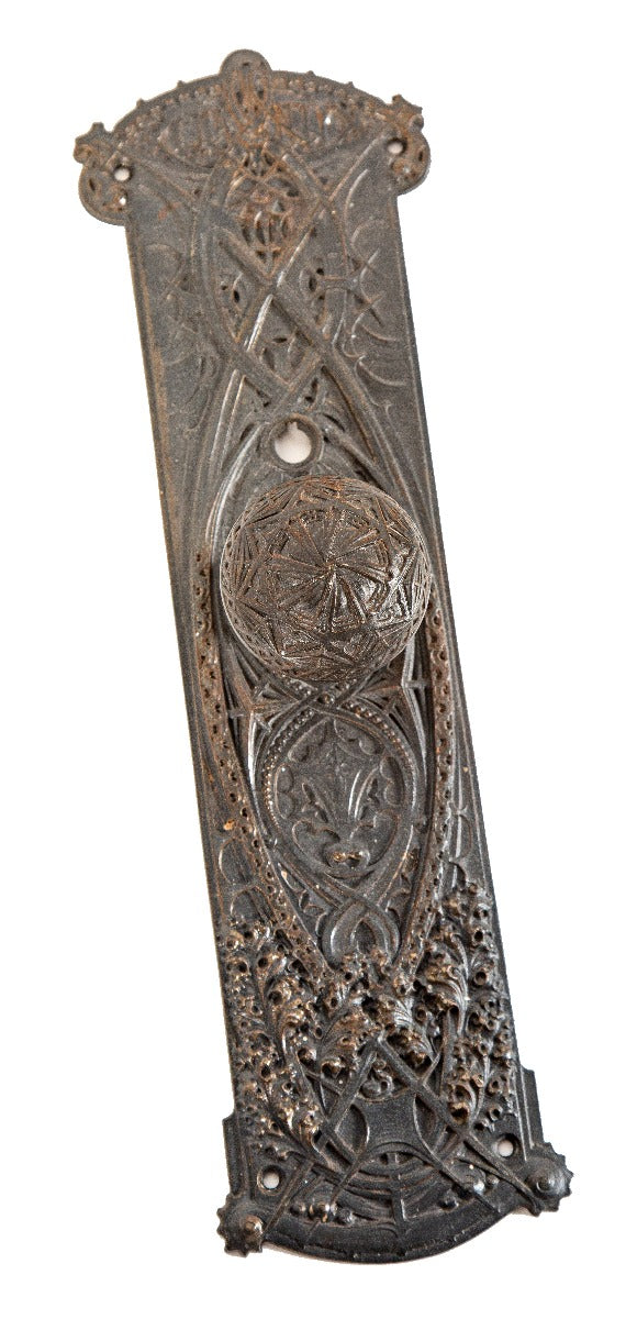 museum quality 1896 original louis h. sullivan-designed guaranty building office door hardware with intact bower-barff finish