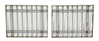 two matching highly desirable strongly geometric chicago salvaged bungalow gridded pattern leaded glass transom windows