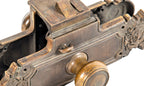 original early 20th century salvaged neoclassical style ornamental cast bronze monogrammed hotel "unit lock set" with privacy latch