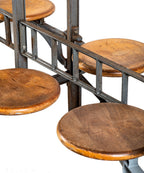 all original fully functional early 20th century ford auto assembly plant "no. 314" sectional 8-seat lunch hall table