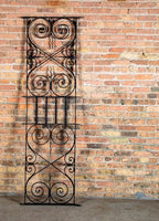 finely-made original 19th century antique american ornamental wrought iron exterior hotel building window guard