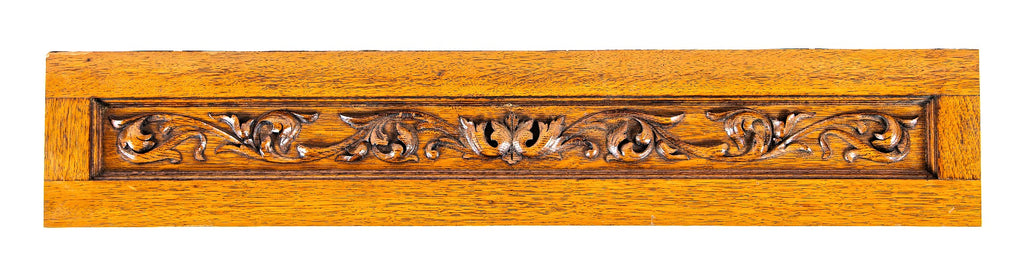 19th century original hand-carved golden oak wood new york city mansion overhead frieze with nicely aged original surface patina