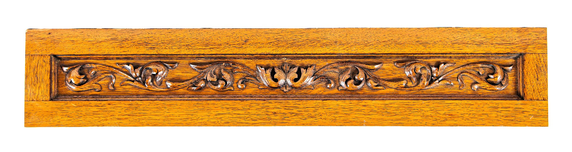 19th century original hand-carved golden oak wood new york city mansion overhead frieze with nicely aged original surface patina