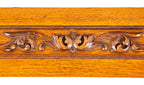 19th century original hand-carved golden oak wood new york city mansion overhead frieze with nicely aged original surface patina