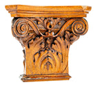 matching set of 19th century gilded age new york city mansion hand-carved diminutive oak wood capitals