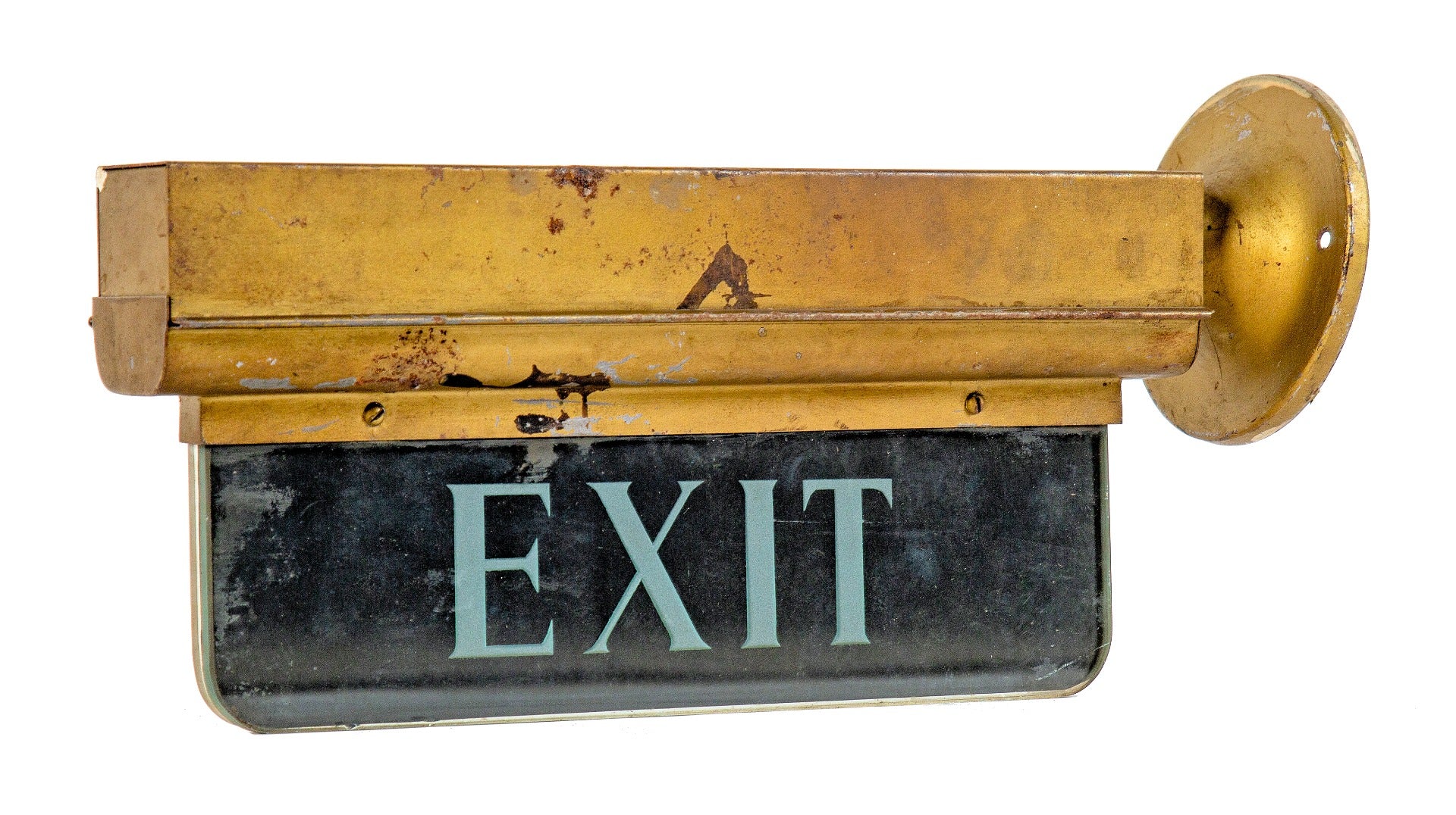 highly sought after all original american art deco new york city theater lobby wall-mount illuminated etched glass exit light