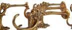group of six original 19th century ornamental figural salvaged chicago hall tree hooks comprised of bronze with nicely aged surface patina