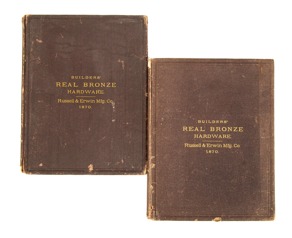 one of two rare and highly sought after 1870 hardbound russell and erwin "real bronze hardware" catalogs