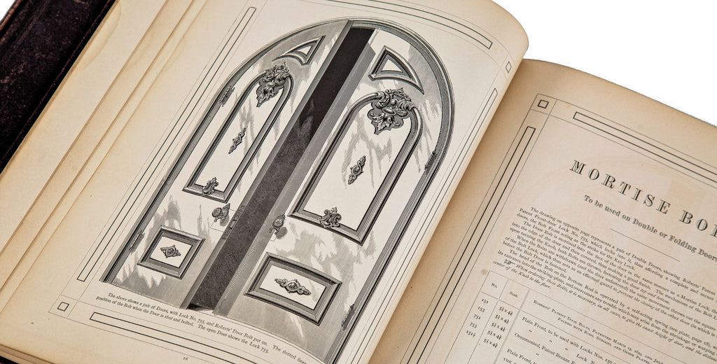 one of two rare and highly sought after 1870 hardbound russell and erwin "real bronze hardware" catalogs