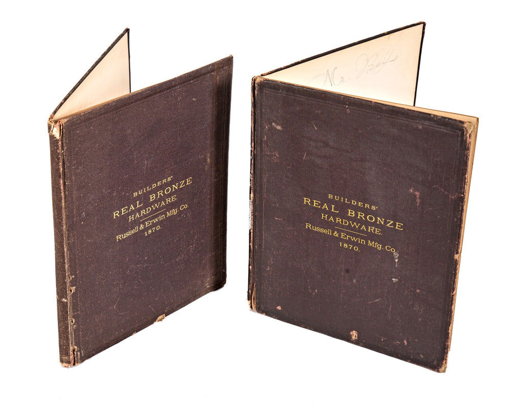 one of two rare and highly sought after 1870 hardbound russell and erwin "real bronze hardware" catalogs