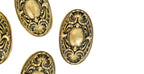 group of four matching ornamental cast brass salvaged chicago yale & towne "navarro" pattern doorknobs