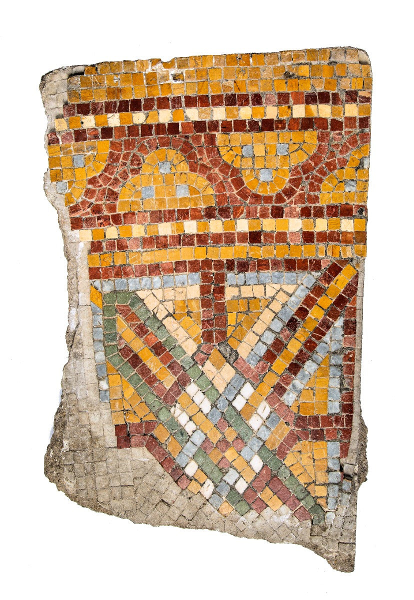 original museum-quality 1892 schiller or garrick building interior staircase landing mosaic fragment