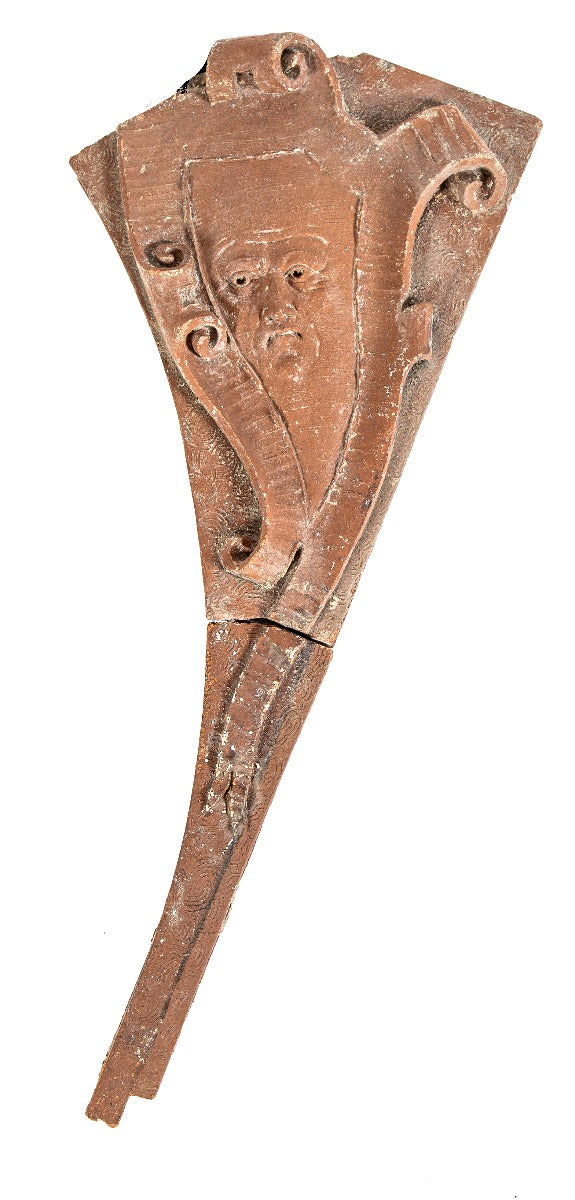historically important 19th century clinton j. warren-designed red glazed terra cotta loggia corner figural panel from lexington hotel