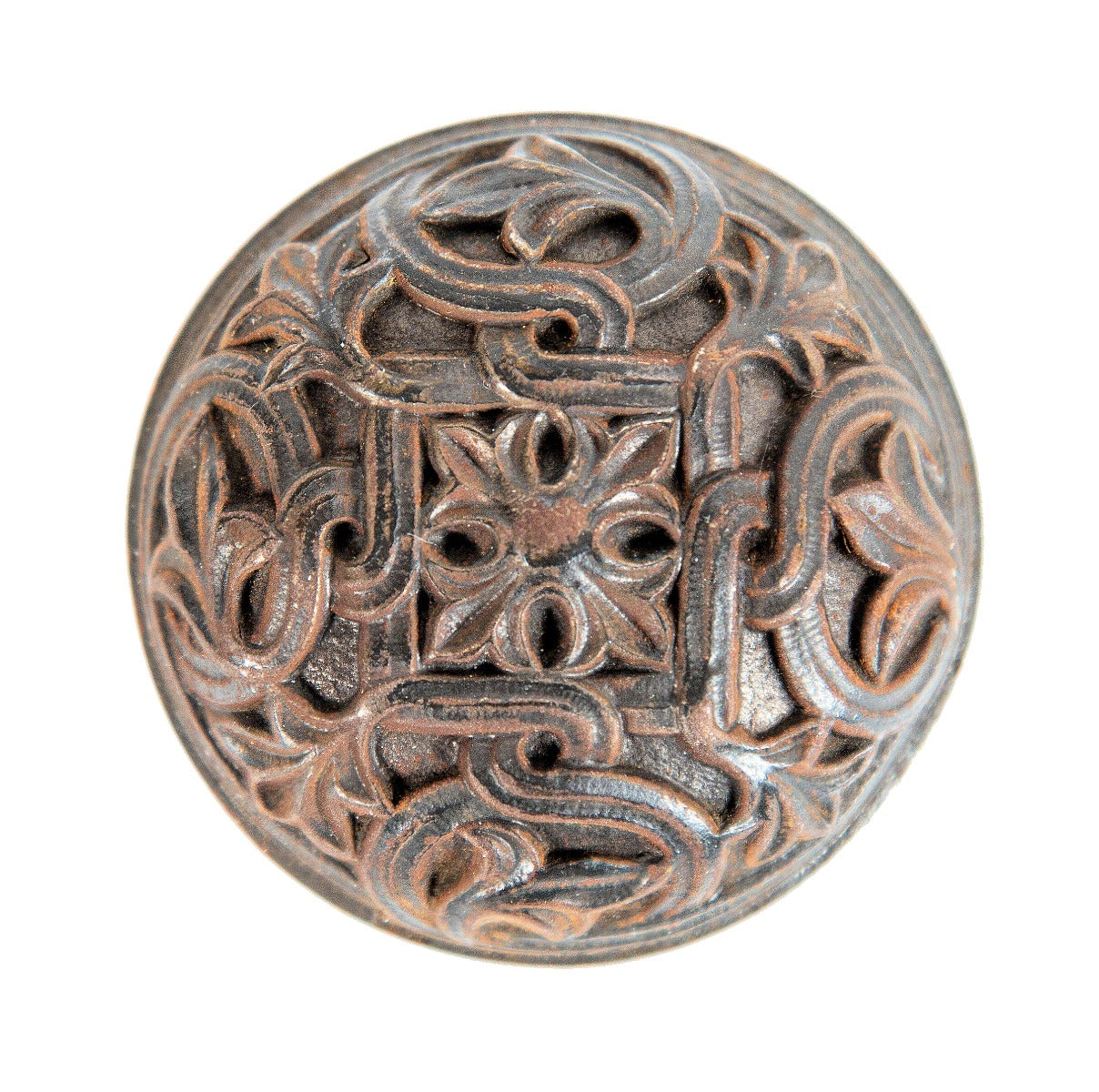 original late 19th century custom-designed ornamental cast iron metropolitan building interior office doorknob