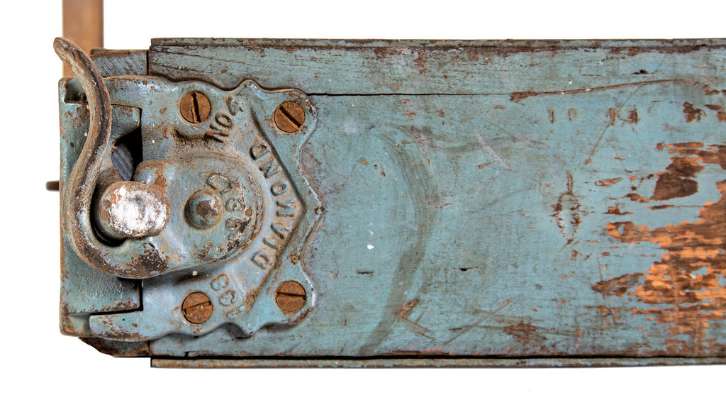 early 20th century foundry sand casting hinged wood flask fabricated by or for the s. obermayer company